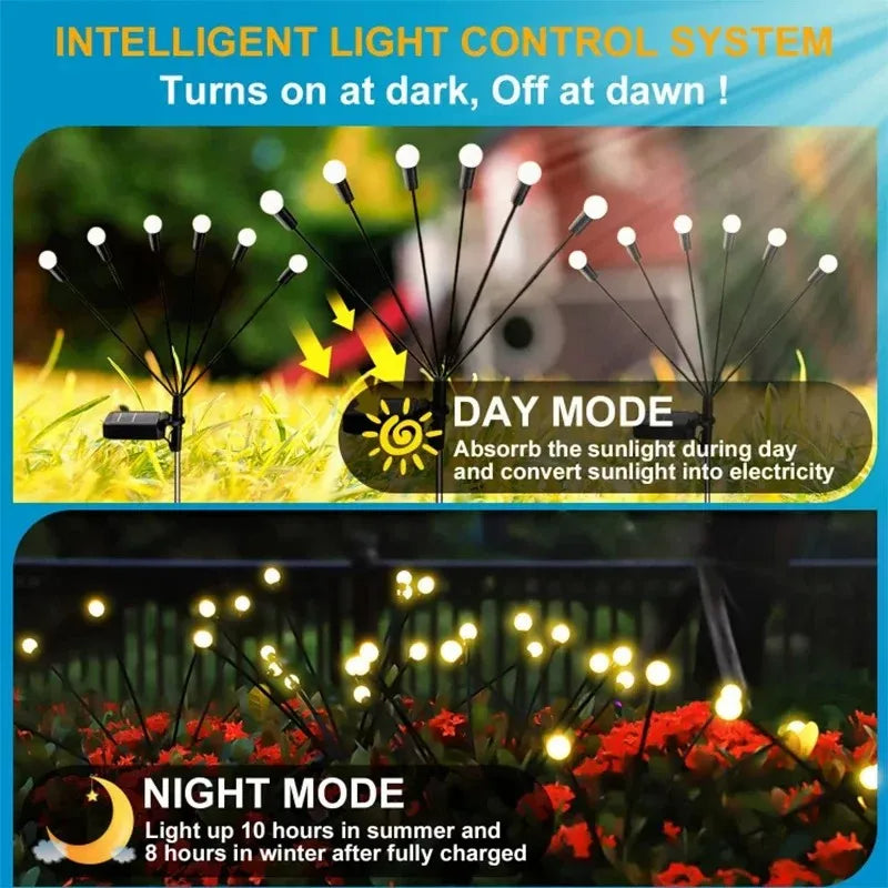 6/8/10L Solar Firefly Lights Waterproof Outdoor Garden Decoration Landscape Lights Lawn Lights Suitable for Festive Decoration.