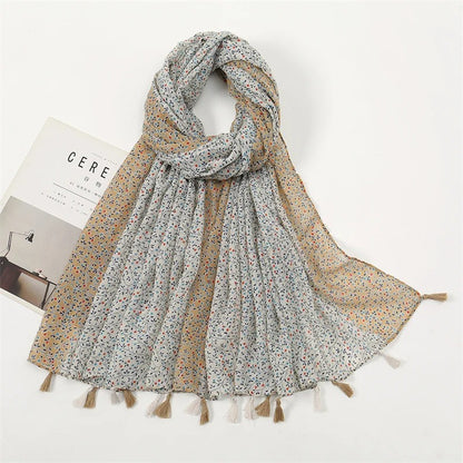 Fashion Spring Summer Thin Viscose Shawl Scarf for Women Lovely Floral Design Neckerchief Pashminas Wrap Muslim Echarpe 180*90Cm