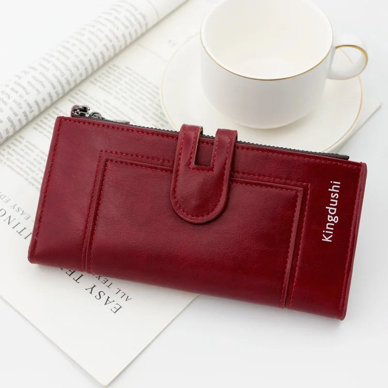 Fashionable New Women's Long Wallet, European and American Fashion Phone Bag, PU Leather Multi Card Carrying Bag