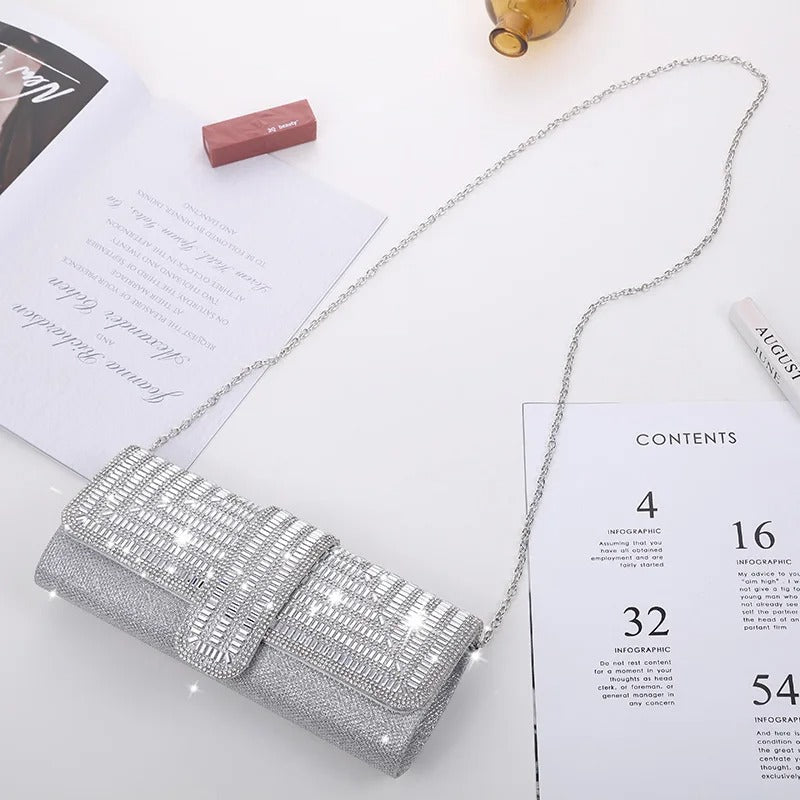 Factory Direct Sales Stick Diamond Three Discount Dinner Bag Hand Armpit Chain Wedding Party Crystal Evening Clutch Bag