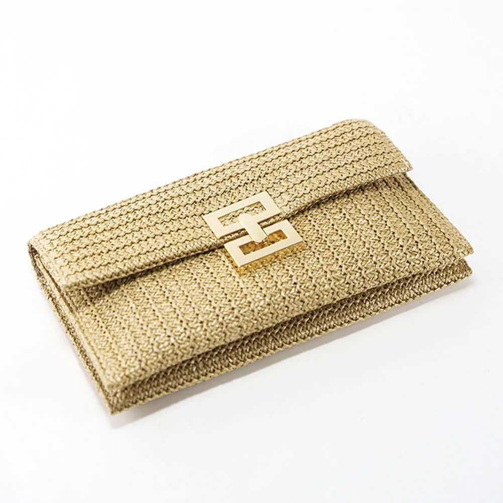 Straw Woven Clutch for Women Raffia Crochet Beach Rattan Causal Female Party Wedding Evening Bag New Summer Luxury Purse Handbag