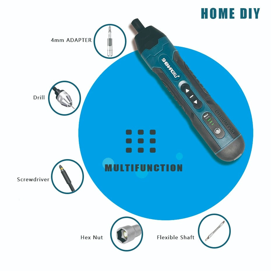 Cordless Electric Screwdriver Rechargeable 1300mah Lithium Battery Mini Drill 3.6V Power Tools Set Household Maintenance Repair